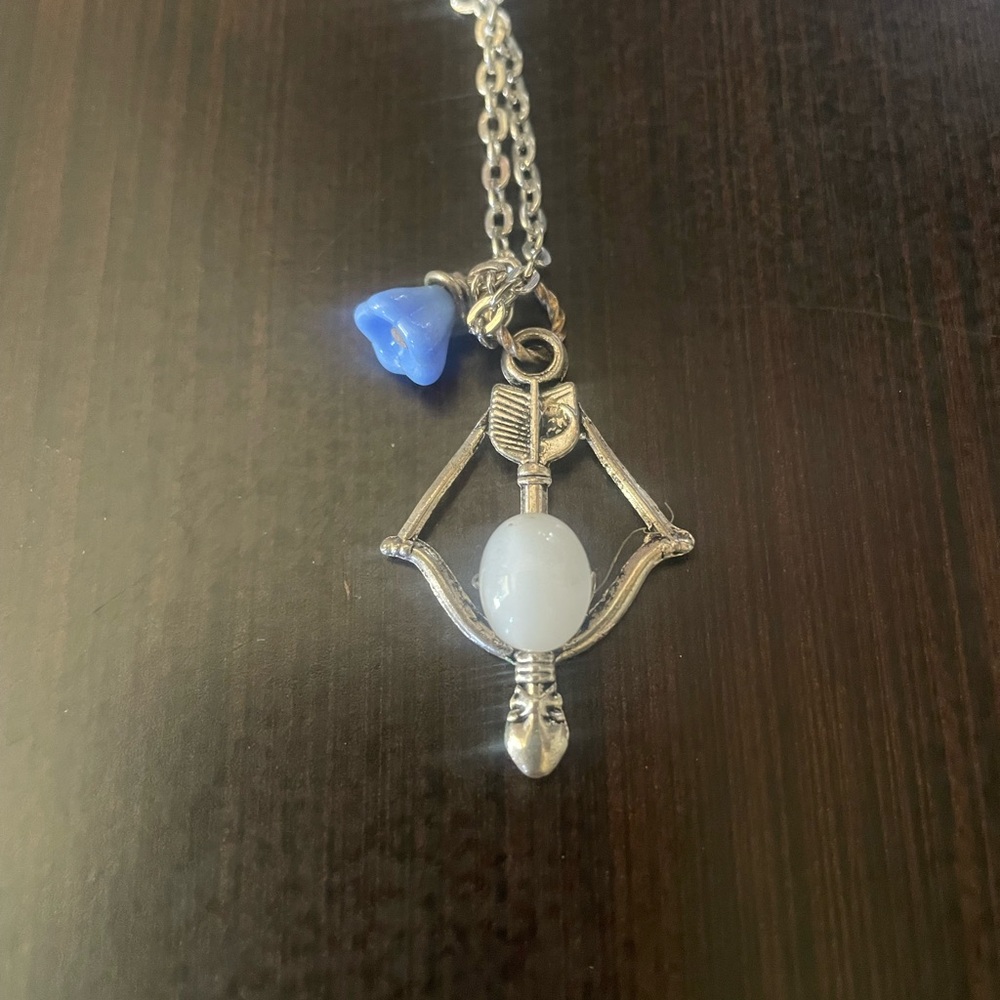 Silver Bow and Arrow Pendant Necklace